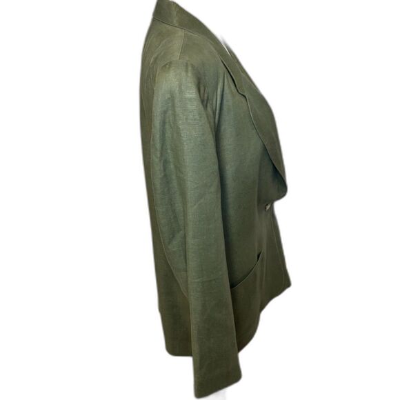 Talbots Green Linen Blazer Women’s Lightweight Tailored Jacket - Picture 4 of 5